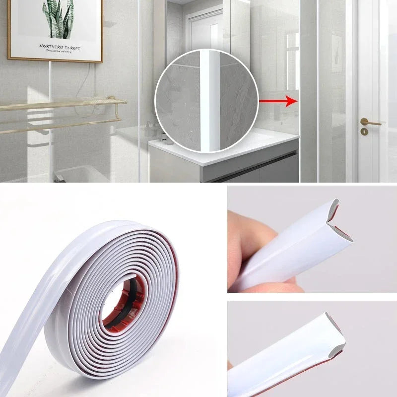 Rolls of self-adhesive PVC edge guard strips used to protect cabinets, tables, and corners.