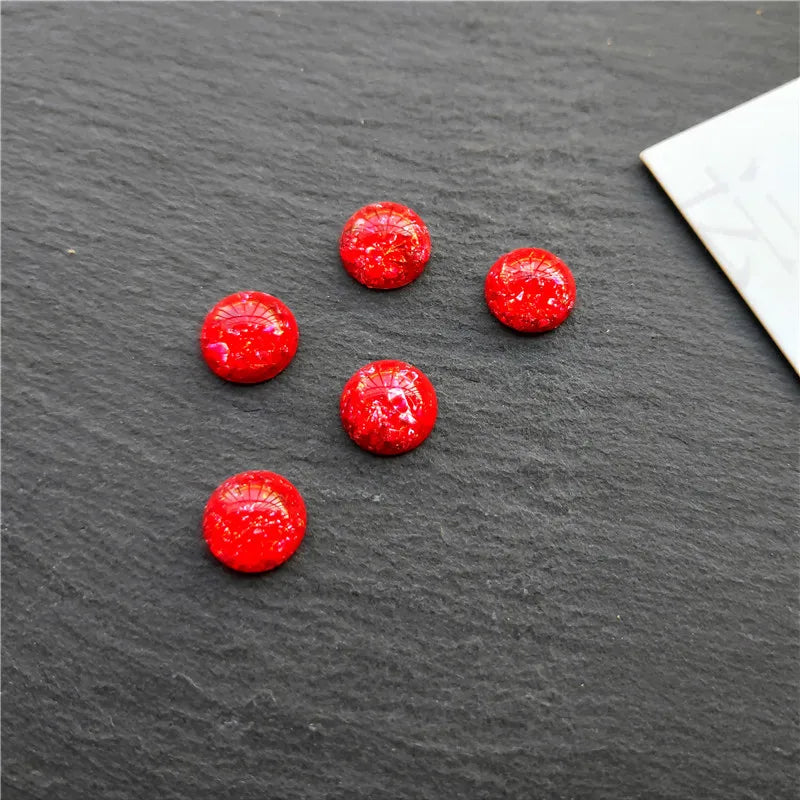 Round Resin Cabochons with Gold Foil for Jewelry Making