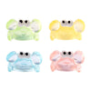 A set of four luminous resin mini crab decor figures in green, yellow, blue, and pink.