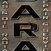 A vintage metal sign for Route 66 service featuring text like Gas & Oil, Radiator, Tires, and Engine Repair & Service.