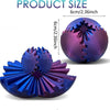 A purple and blue 3D printed gear ball fidget spinner shown in two views.