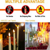 A set of white LED taper candles displayed in a festive arrangement with greenery and flowers.
