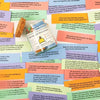 A clear jar filled with color-coded Bible verses for emotional guidance