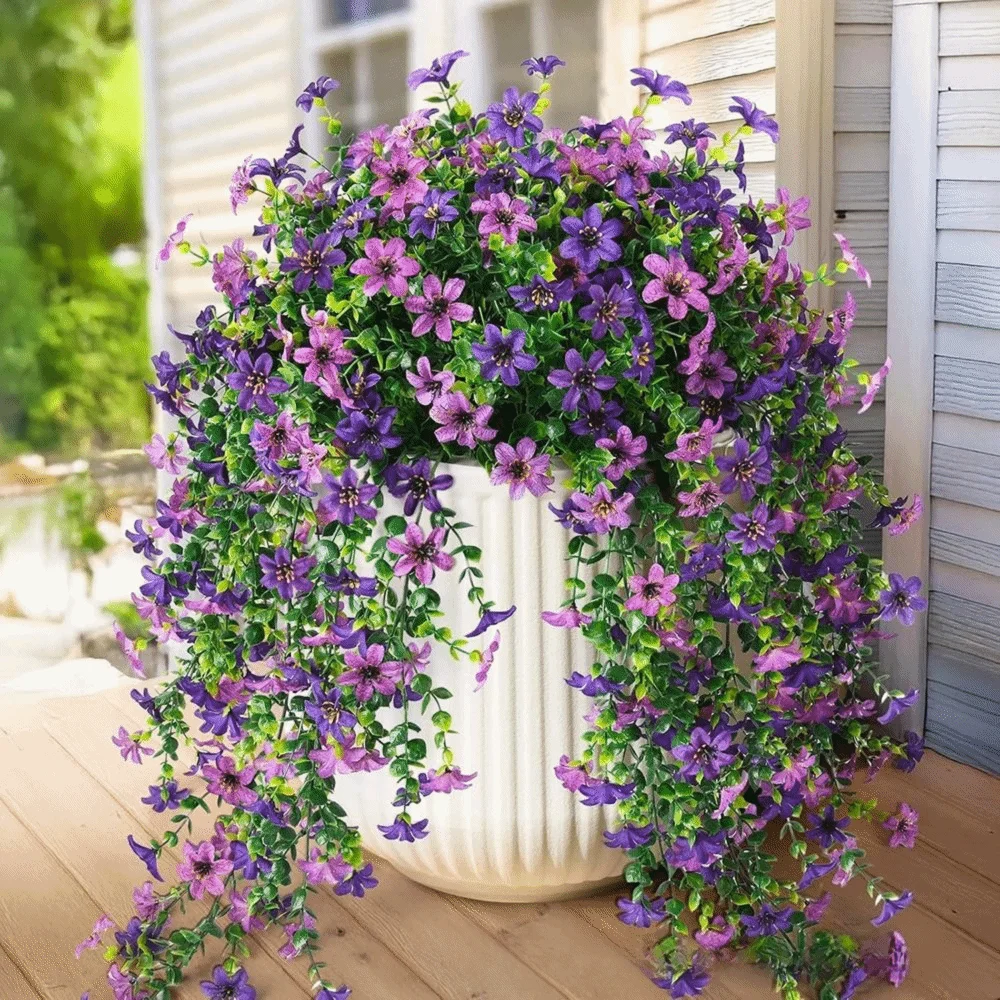 Multicolor Violet Artificial Flower Vine for Home Decor