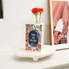 Hand-Painted Ceramic Book Vase with Blooming Flowers