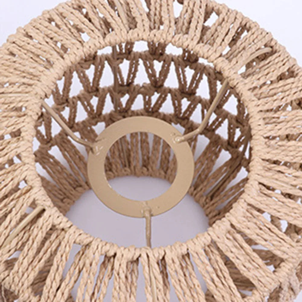 Handcrafted Woven Rattan Lampshade for Warm Ambient Lighting