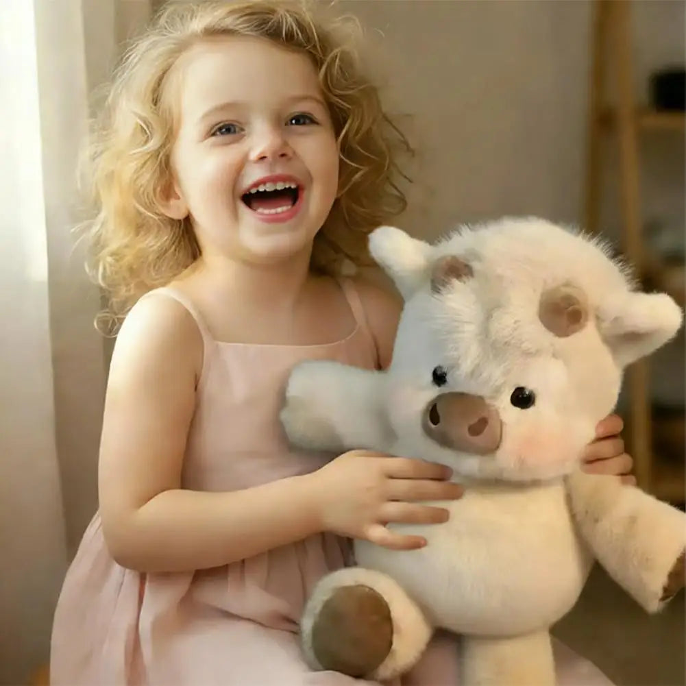Adorable Running Pig Plush Toy – Soft Calf Stuffed Animal Pillow, 17.7 Inches
