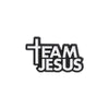 Black enamel pin featuring the text TEAM JESUS with a cross design.