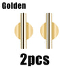 Two modern wall-mounted flower vases with a gold and silver striped finish.