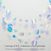 Eight foot iridescent circle garlands made of semi-transparent PVC material