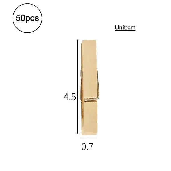 Mini Wooden Clothespins for Crafts and Photos (Set of 50)