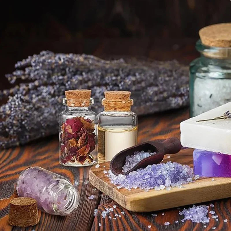 Mini Clear Glass Bottles with Cork Stoppers for DIY Crafts and Storage