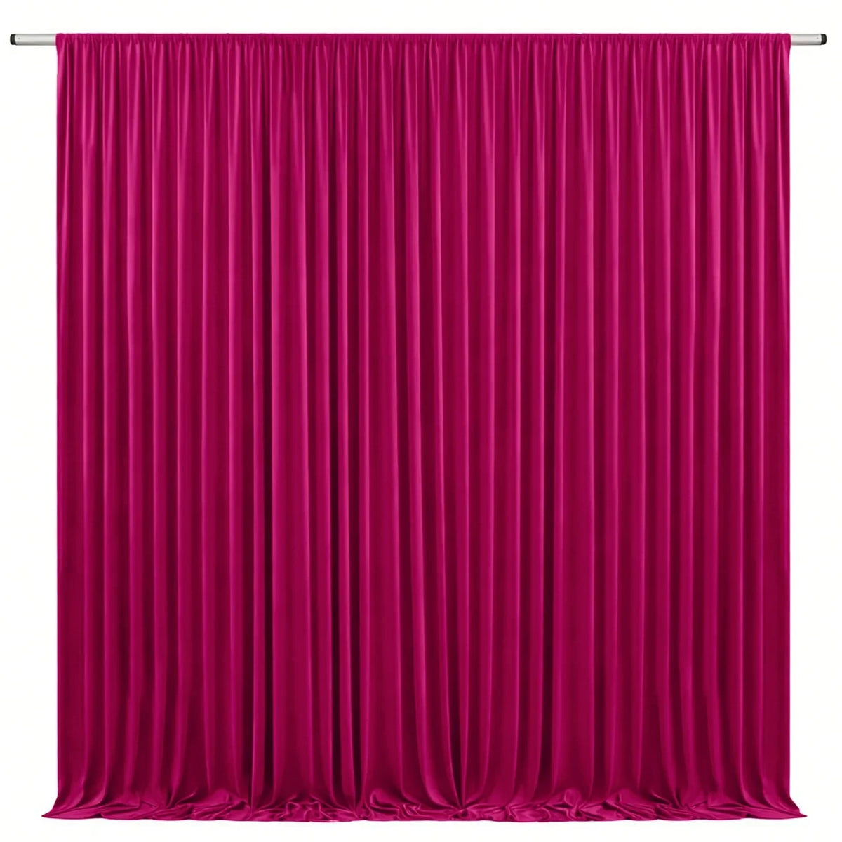 A vibrant magenta pleated fabric backdrop used as elegant drapery for events.