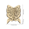 Elegant wooden book stand carved with Islamic patterns for holding Quran and holy books