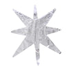 Silver star burst foil balloon with pointed edges for party decoration