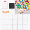A set of 16 square white fridge magnets and various colorful decorative magnets for DIY customization