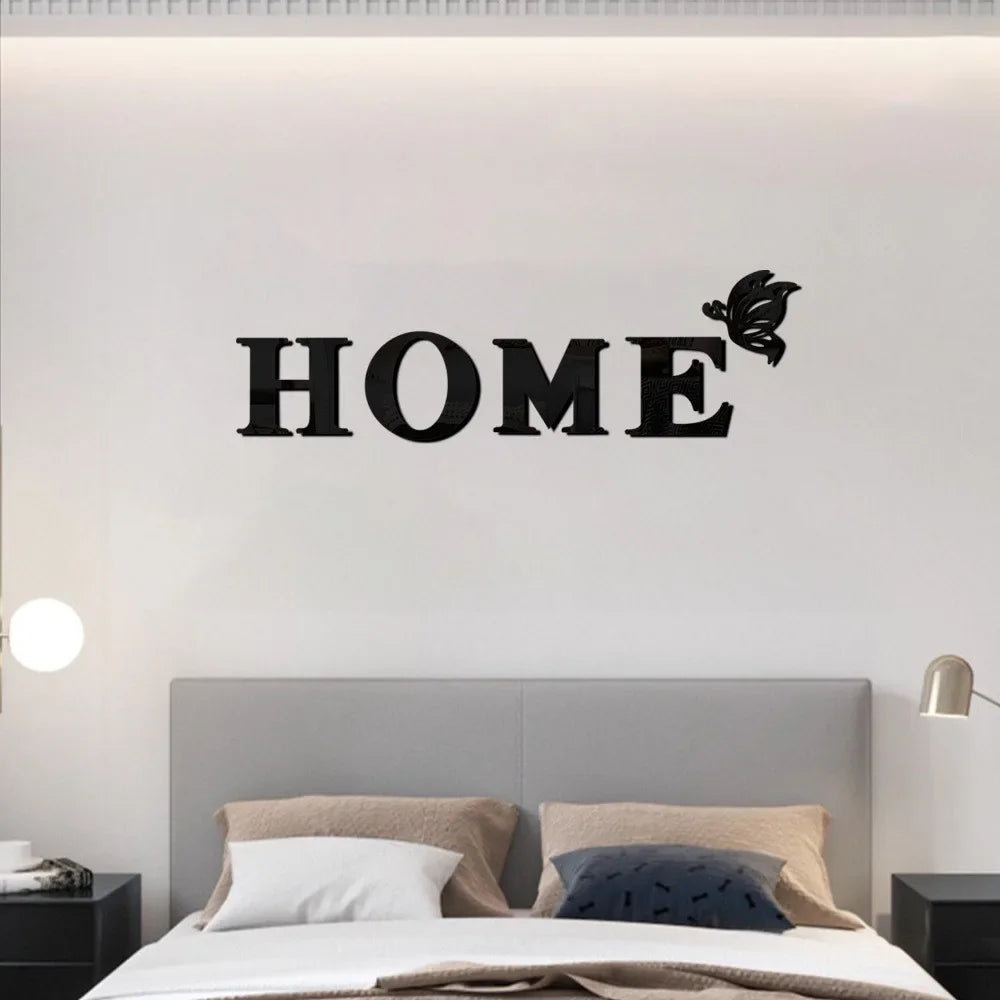 Acrylic Mirror Wall Stickers with Butterfly Design