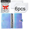 A6 PU leather budget planner binder with cash envelopes and expense sheets