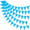 Blue triangle bunting flags forming a curved garland pattern