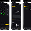 Three views of a flexible LED matrix display panel showing rotary broadcast mode, music/voice mode, and dynamic/static DIY mo