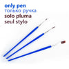 Three blue paintbrushes shown against a white background.