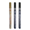 Three tubes of Extra-Fine Point Acrylic Paint Pens for multi-surface art displayed vertically.