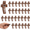 Handcrafted Wooden Pocket Cross with Heart Motif for Prayer and Stress Relief