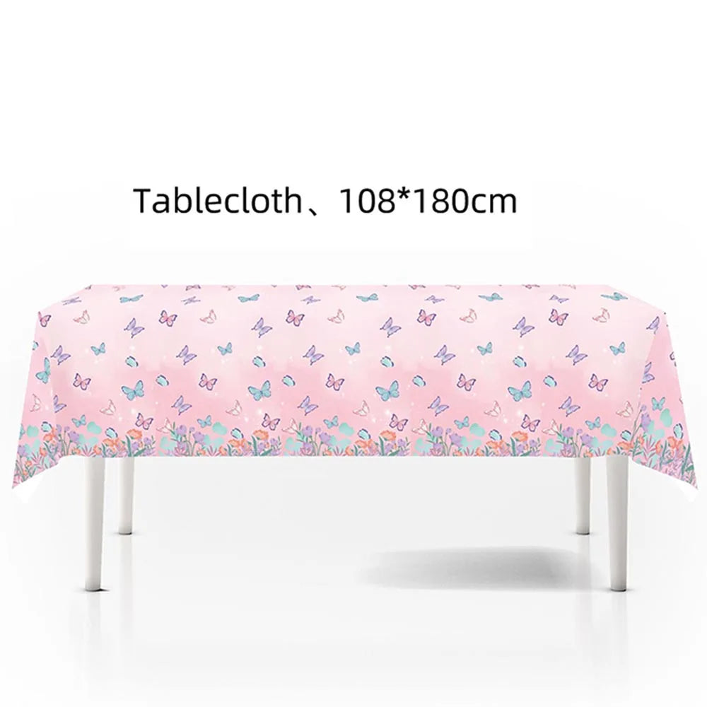 Butterfly Party Supplies Disposable Tableware Set for Birthday & Baby Shower