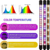 Un ensemble de lampes de croissance LED spectre complet montrant différentes températures de couleur et applications pour pla