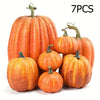 Set of 7 Artificial Pumpkins for Fall & Halloween Decor