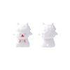 A pair of white silicone cat-shaped beads for jewelry making and DIY crafts