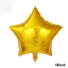 A shiny gold foil star balloon with a heart shape, measuring 18 inches.