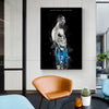 A framed canvas wall art featuring a black and white portrait of Cristiano Ronaldo.
