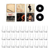 A set of ten clear acrylic vinyl record display racks for storage and display.