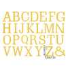 A set of acrylic alphabet letters and symbols for a cake topper, featuring uppercase letters A through Z and the ampersand sy