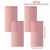 Four pieces of pink plastic background curtain with a sequin glitter pattern for events
