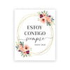 Modern scripture print featuring the Spanish Bible verse Estoy contigo siempre surrounded by floral watercolor accents and go