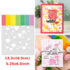 A pink card featuring a floral design with the words Love and hearts, suitable for DIY scrapbooking.
