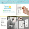 White childproof electrical outlet plugs with hidden handles for easy detachment and protection
