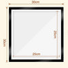 A rectangular black frame with a white display area, measuring 30cm wide by 30cm high.