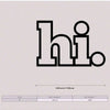Black line art text HI in a stylized Art Deco font on a light gray background.