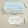 Clear plastic container with a lid and a white silicone mold for making candles