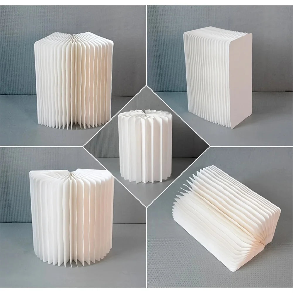 Supports pour gâteaux en papier élégants blancs, présentés dans diverses vues empilées et inclinées.