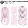 Pink ghost Halloween party tableware set including 7 inch and 9 inch plates and napkins