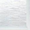Close-up of frosted electrostatic window film with horizontal white lines for privacy