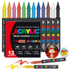 72-Color Acrylic Paint Pen Set with Brush Tips