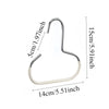A silver metal hat storage hook with a curved handle and a loop, shown against a white background.