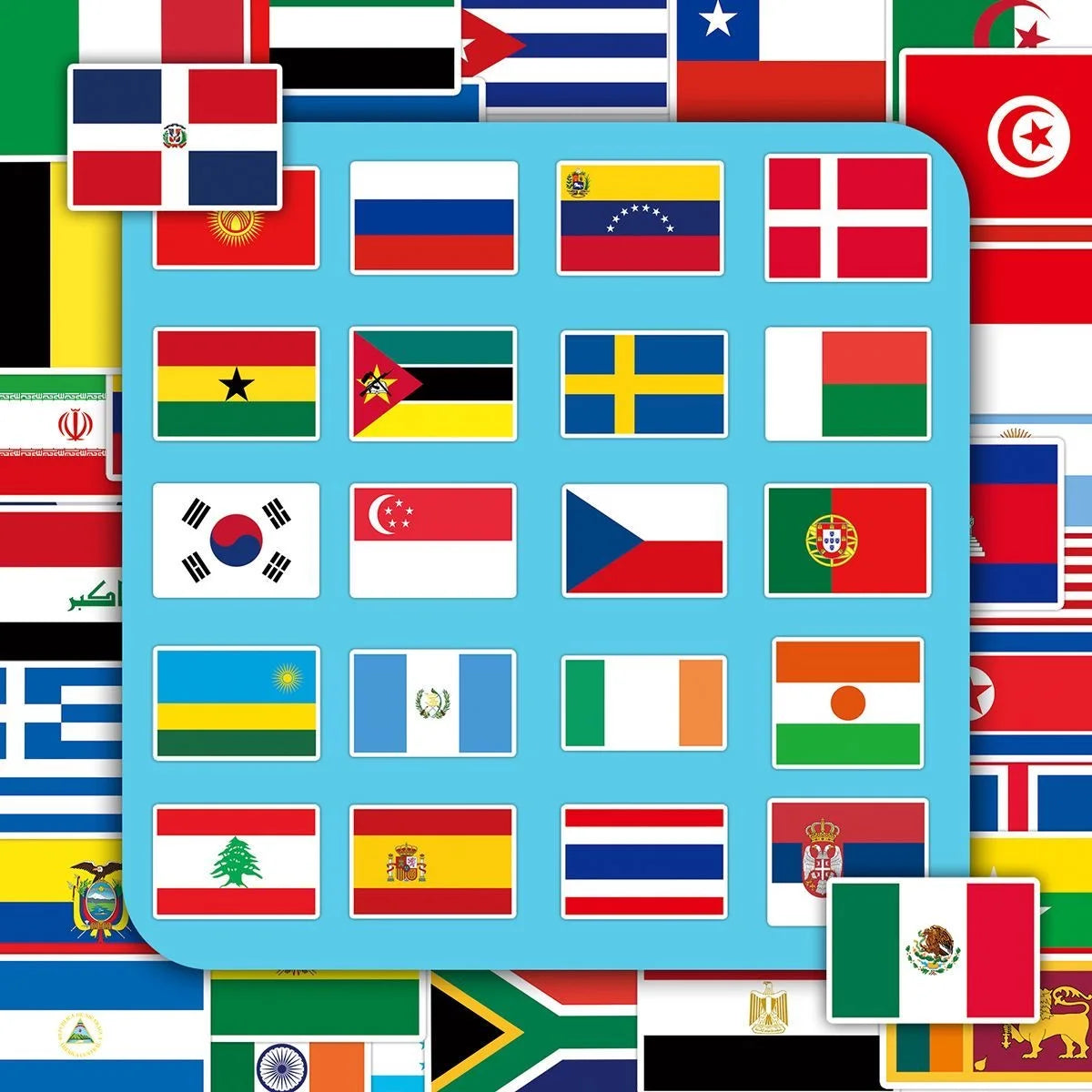 World Flags Decorative Sticker Pack – 4 Sets of 200