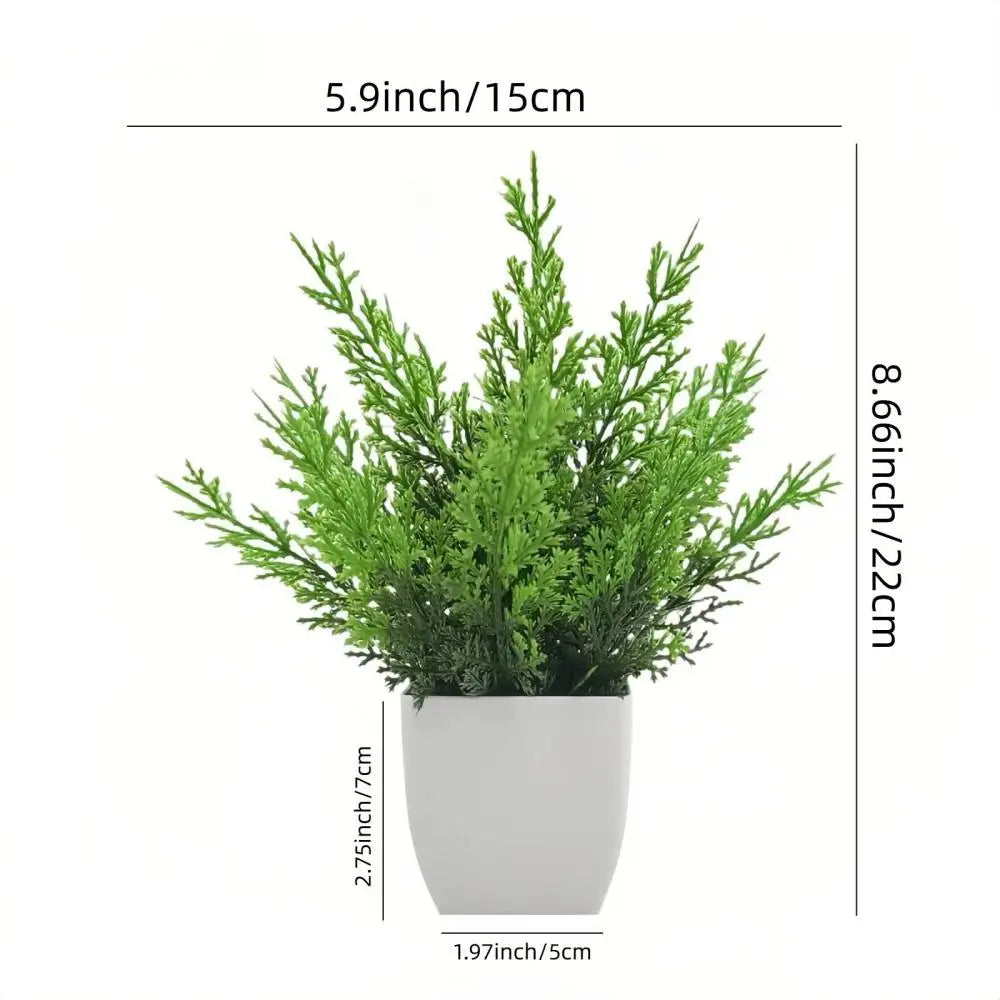 Mini Artificial Bonsai Plants Set for Shelf & Desk Decor