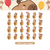 A set of 24 cute capybara cake toppers for birthday party decorations